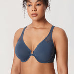 DELIMIRA Women's Front Closure Unlined Bra Moonlight Blue