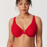 Women's Seamless U-back Front Closure Bra Lipstick Red
