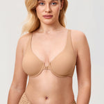Women's Seamless U-back Front Closure Bra Beige