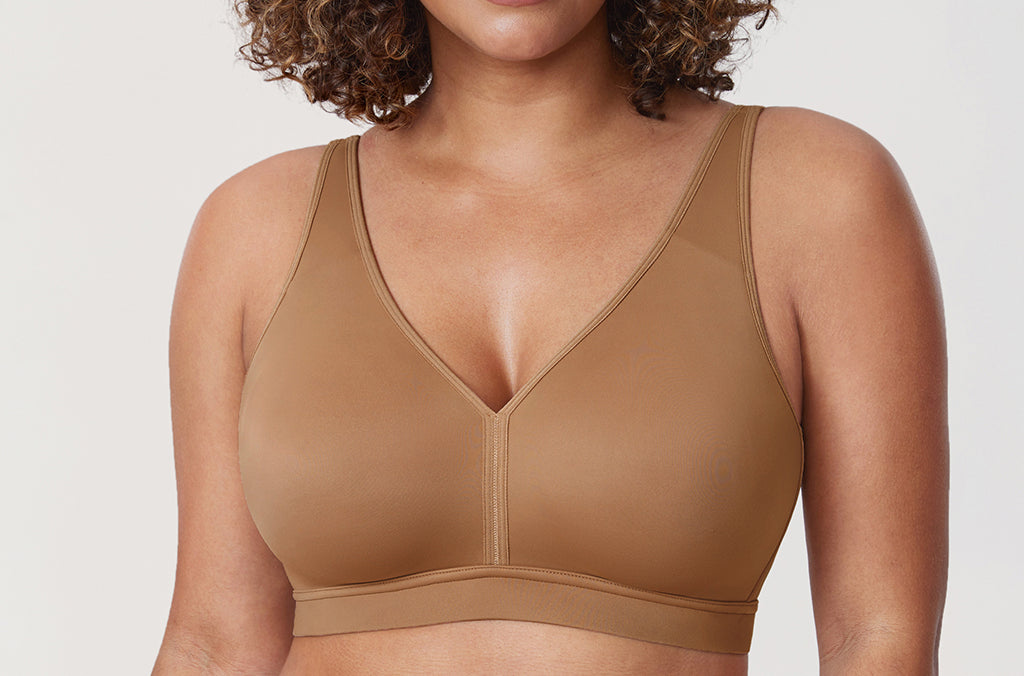 Women's Full Coverage Wireless Unlined Bra Light Oatmeal