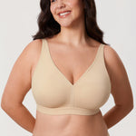 Women's Full Coverage Wireless Unlined Bra Light Oatmeal