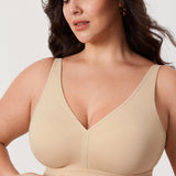 Women's Full Coverage Wireless Unlined Bra Light Oatmeal