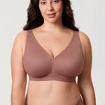 Women's Full Coverage Wireless Unlined Bra Light Oatmeal