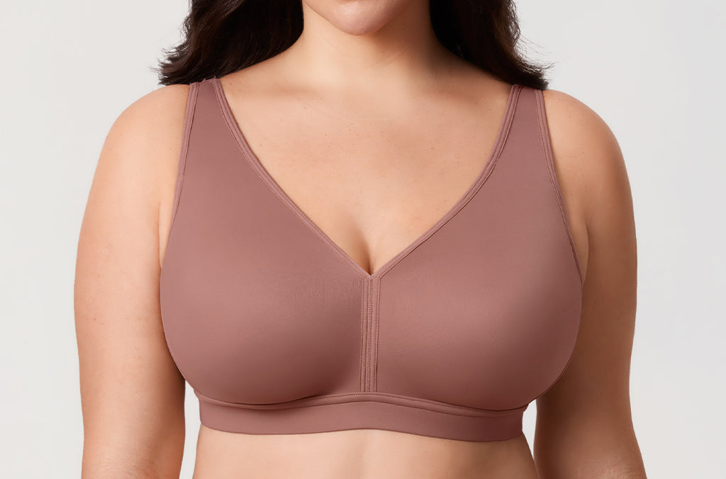 Women's Full Coverage Wireless Unlined Bra Light Oatmeal