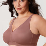 Women's Full Coverage Wireless Unlined Bra Light Oatmeal