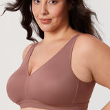 Women's Full Coverage Wireless Unlined Bra Light Oatmeal