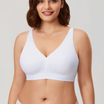Women's Full Coverage Wireless Unlined Bra White