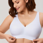 Women's Full Coverage Wireless Unlined Bra White