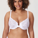 Women's Vintage Lace Front Closure Bra Beige