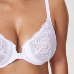 Women's Vintage Lace Front Closure Bra Beige