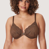 Women's Vintage Lace Front Closure Bra Beige
