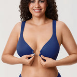 Women's Plunge Back Posture Bra Lipstick Red