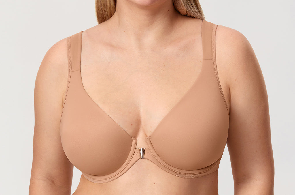 Women's Plunge Back Posture Bra Warm Beige