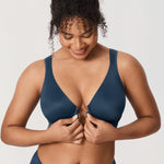 Women's Plunge Back Posture Bra Light Greenish Gray