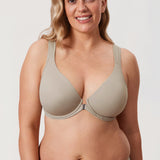 Women's Plunge Back Posture Bra Light Greenish Gray