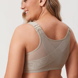 Women's Plunge Back Posture Bra Light Greenish Gray