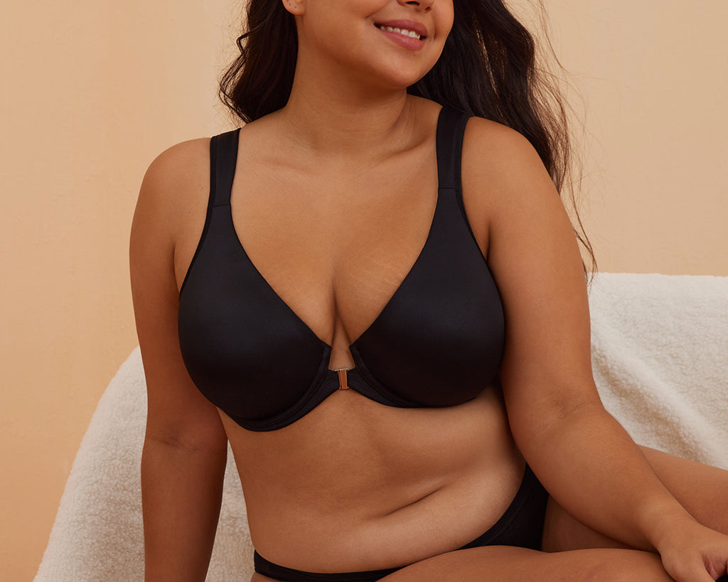 Women's Plunge Back Posture Bra Light Greenish Gray