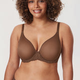 Women's Vintage Lace Sheer Mesh Bra Glaze Purple