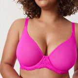 Women's Vintage Lace Sheer Mesh Bra Glaze Purple