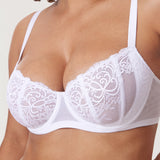 Women's Vintage Lace Balconette Bra Black