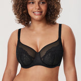 Women's Vintage Lace Unlined Bra Black
