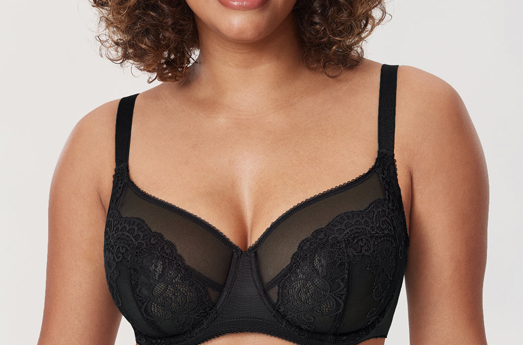 Women's Vintage Lace Unlined Bra Black