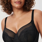 Women's Vintage Lace Unlined Bra Black