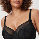 Women's Vintage Lace Unlined Bra Black