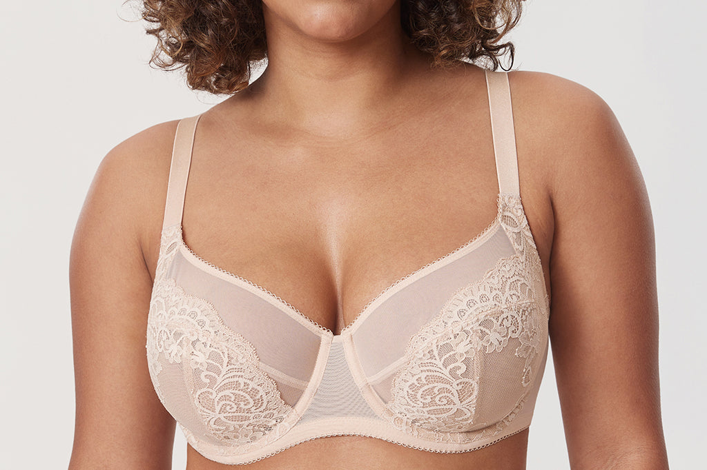 Women's Vintage Lace Unlined Bra Beige