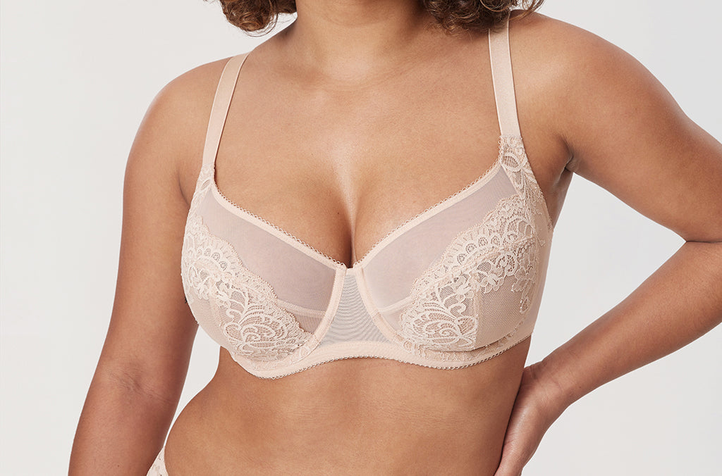 Women's Vintage Lace Unlined Bra Beige