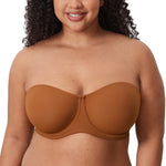 Women's Supportive Unlined Strapless Bra Beige