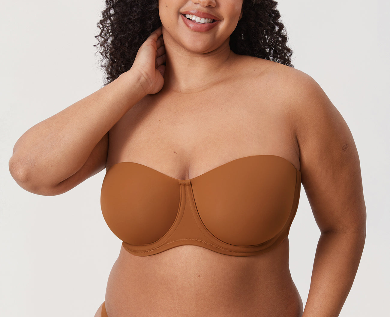 Women's Supportive Unlined Strapless Bra Beige