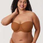 Women's Supportive Unlined Strapless Bra Beige