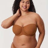 Women's Supportive Unlined Strapless Bra Beige