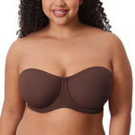 Women's Supportive Unlined Strapless Bra Beige