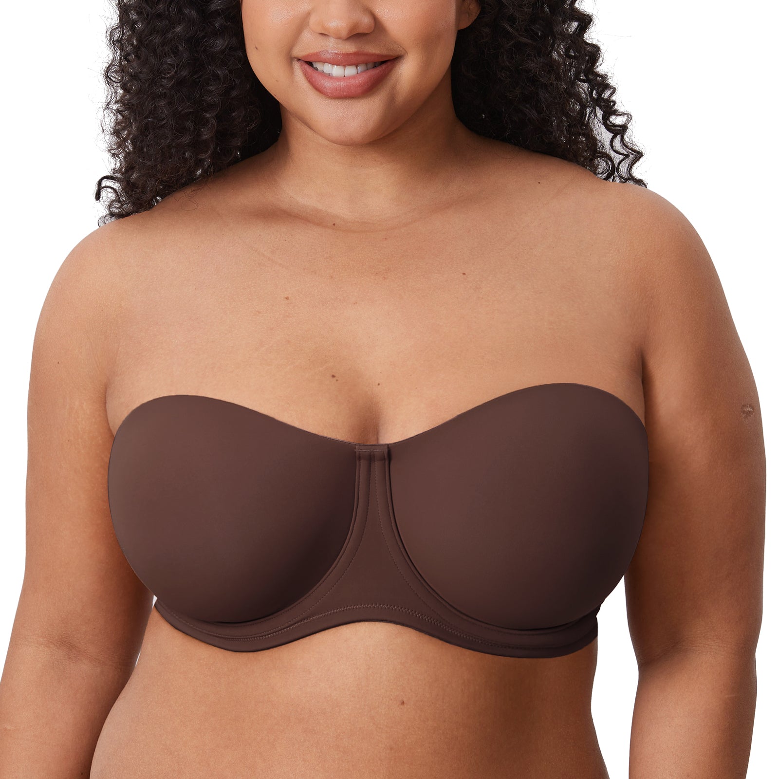 Women's Supportive Unlined Strapless Bra Beige