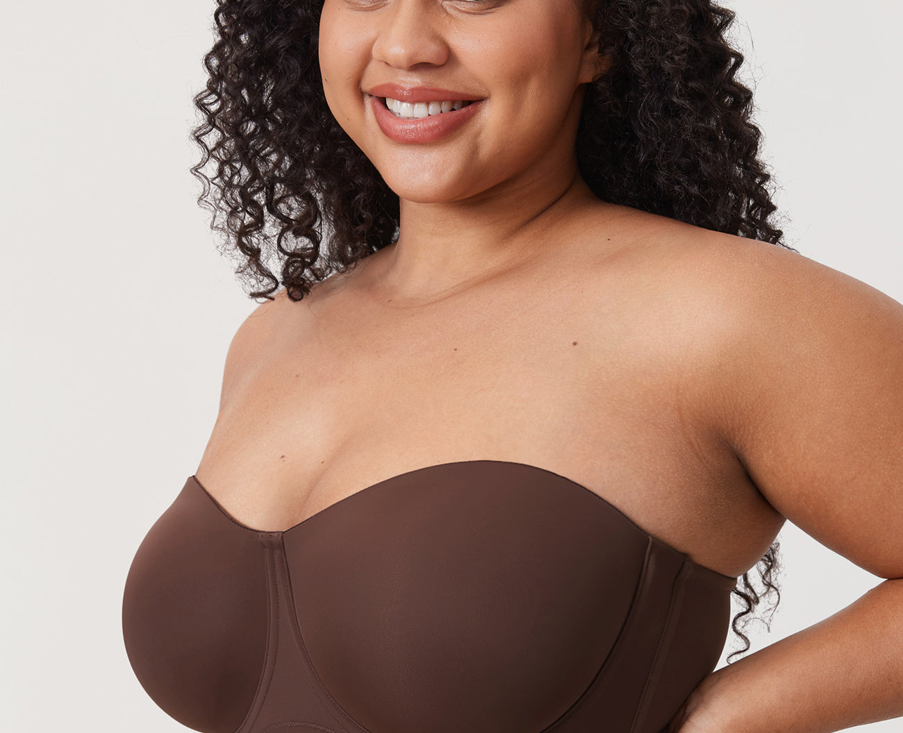 Women's Supportive Unlined Strapless Bra Beige