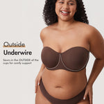 Women's Supportive Unlined Strapless Bra Beige