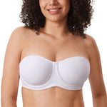 Women's Supportive Unlined Strapless Bra White