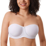 Women's Supportive Unlined Strapless Bra White