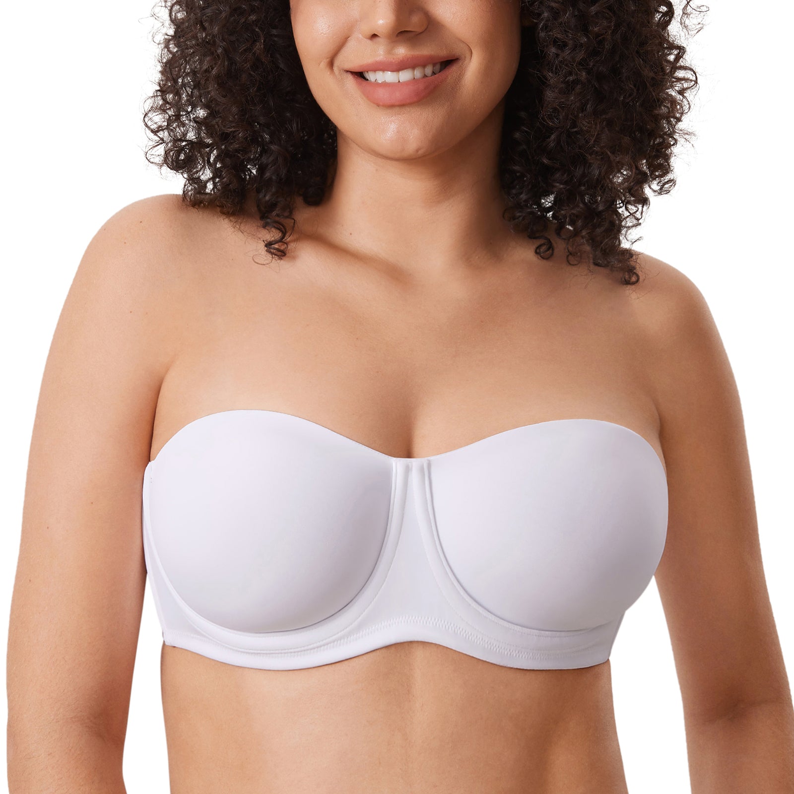 Women's Supportive Unlined Strapless Bra White
