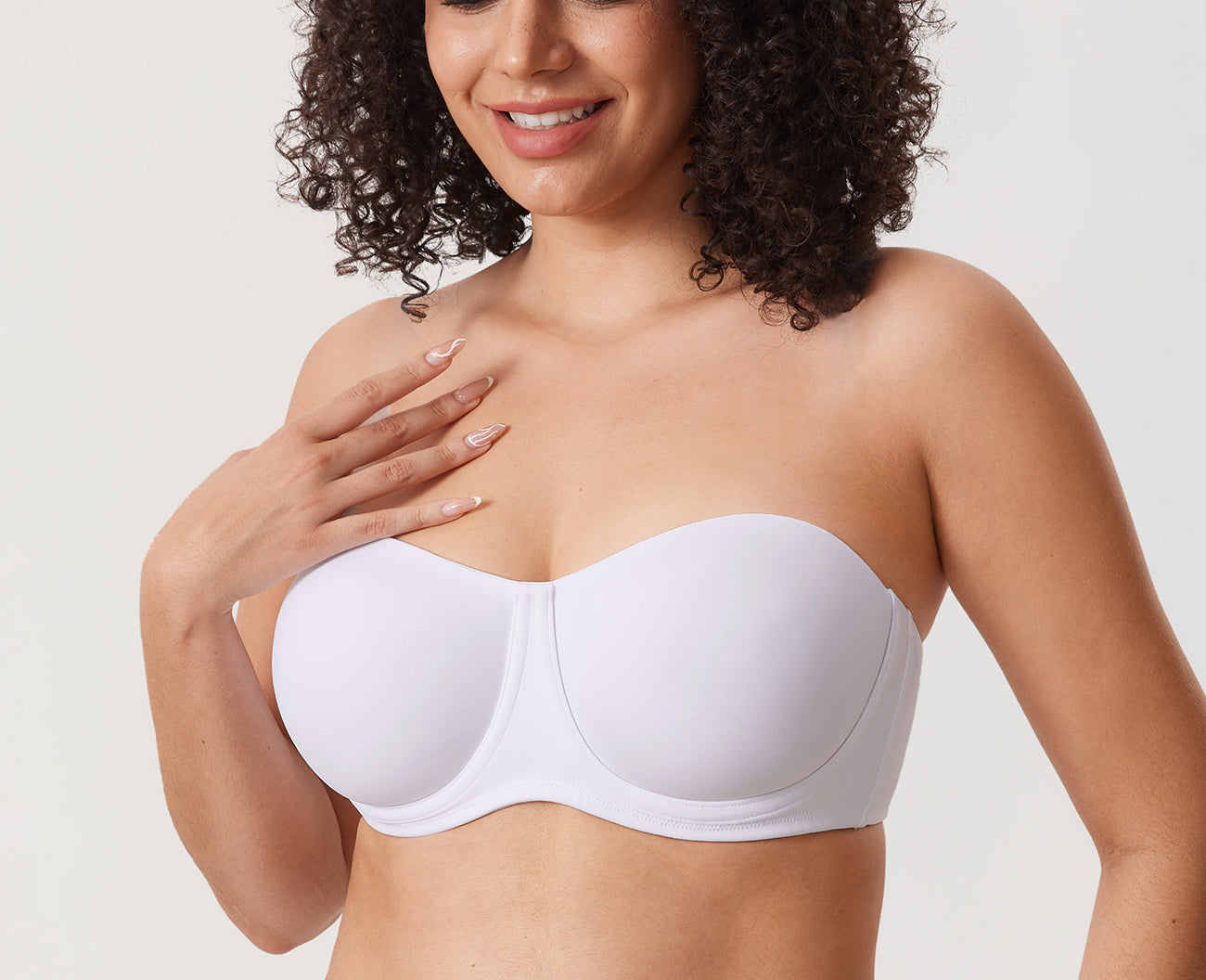 Women's Supportive Unlined Strapless Bra White
