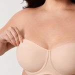 Women's Supportive Unlined Strapless Bra Beige