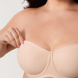 Women's Supportive Unlined Strapless Bra Beige