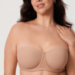 Women's Supportive Unlined Strapless Bra Beige