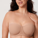 Women's Supportive Unlined Strapless Bra Beige