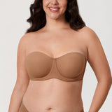 Women's Supportive Unlined Strapless Bra Beige