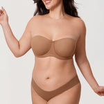 Women's Supportive Unlined Strapless Bra Beige