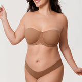 Women's Supportive Unlined Strapless Bra Beige