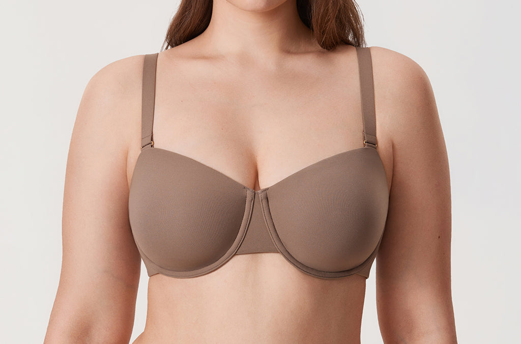 Women's Everyday Underwire Balconette Bra Beige
